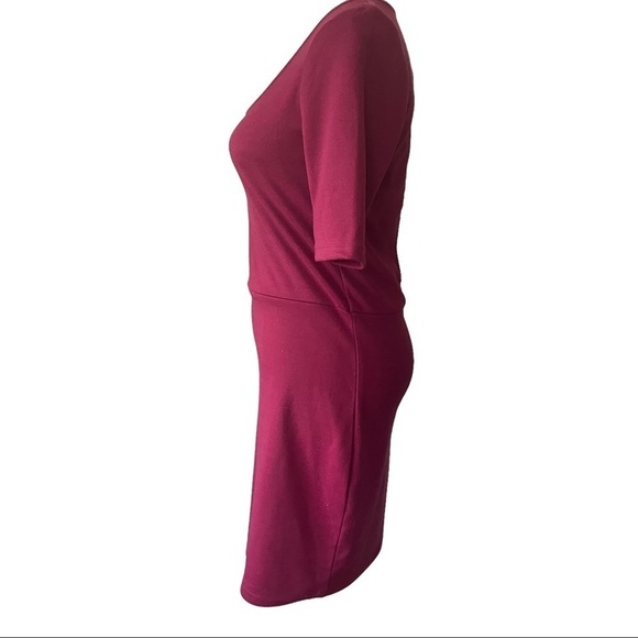 Poppy Lux mulberry pink midi Amy dress with cutout back and short sleeves - Picture 4 of 10